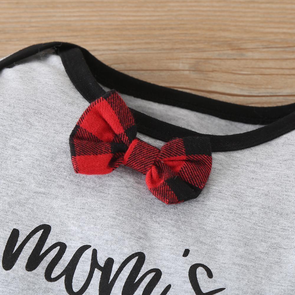 Baby Boys Printed Letter Plaid Romper Baby Boutique Clothing Wholesale - PrettyKid