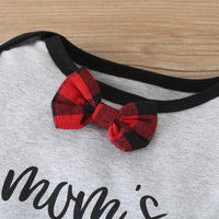 Baby Boys Printed Letter Plaid Romper Baby Boutique Clothing Wholesale - PrettyKid