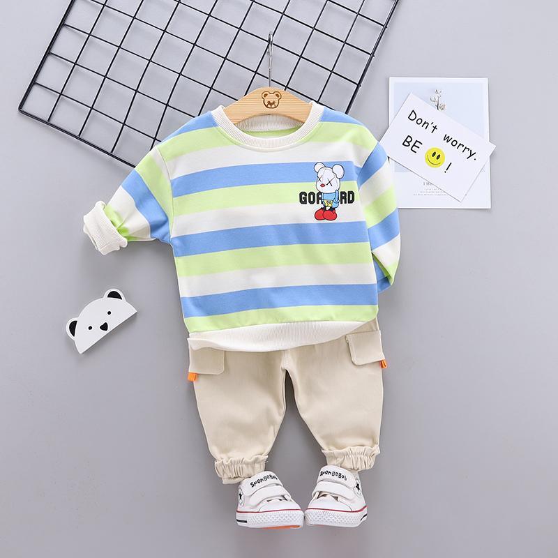 2-piece Bear Pattern Sweatshirts & Pants for Children Boy - PrettyKid