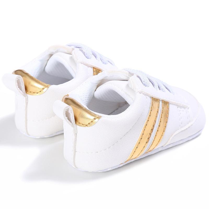 Casual Golden Contrast Prewalker Shoes Children's clothing wholesale - PrettyKid