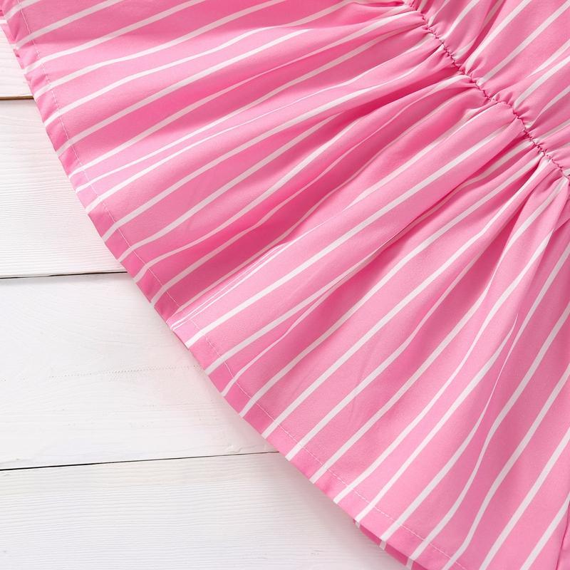 Toddler Girl Ruffle Armhole Striped Dress - PrettyKid