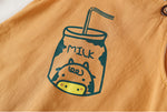 Toddler Boys Solid Cotton Cartoon Milk Bottle Printed Open Strap Shorts - PrettyKid