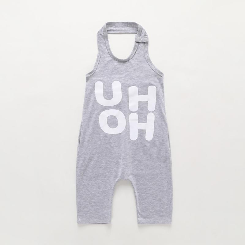 Toddler Girl Letter Pattern Summer Overalls - PrettyKid