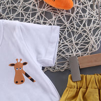 Toddler Boy Giraffe Print T-shirt & Shorts Children's Clothing - PrettyKid