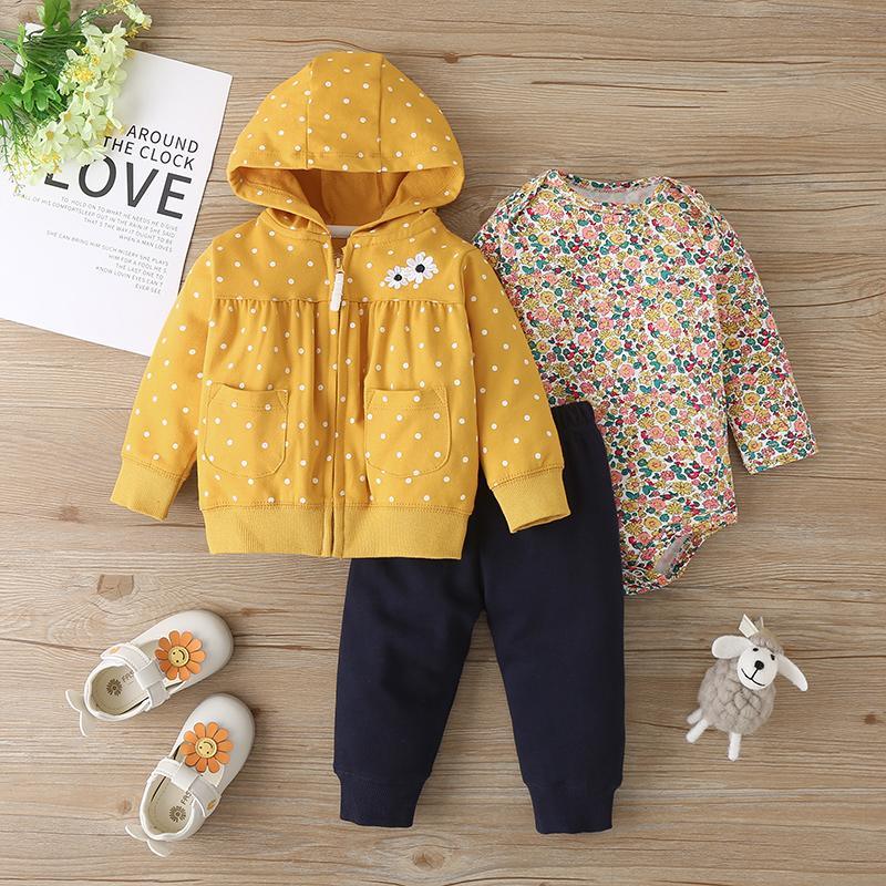 3-piece Coat & Pants & Romper for Baby Girl - PrettyKid