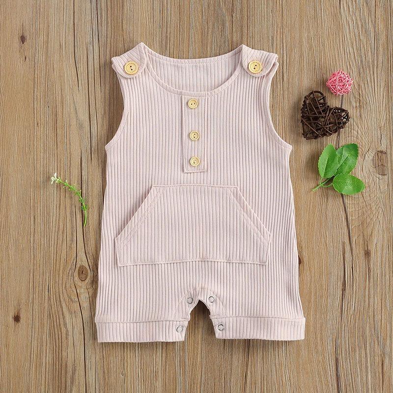 Baby Solid Pattern Summer Jumpsuit - PrettyKid