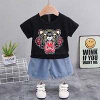 2-piece Tiger Pattern T-shirt & Shorts for Children Boy - PrettyKid