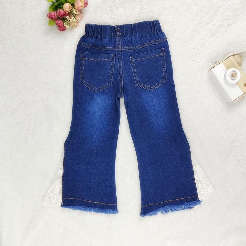 Grow Girl Lace Stitching Loose Jeans - PrettyKid