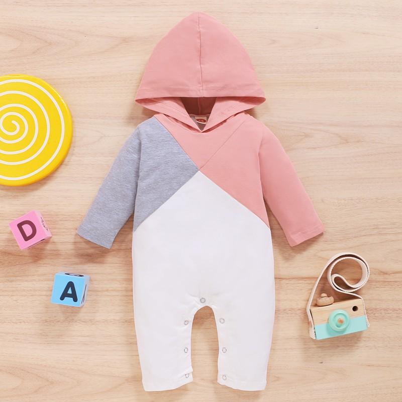 Color-block Hooded Jumpsuit for Baby - PrettyKid