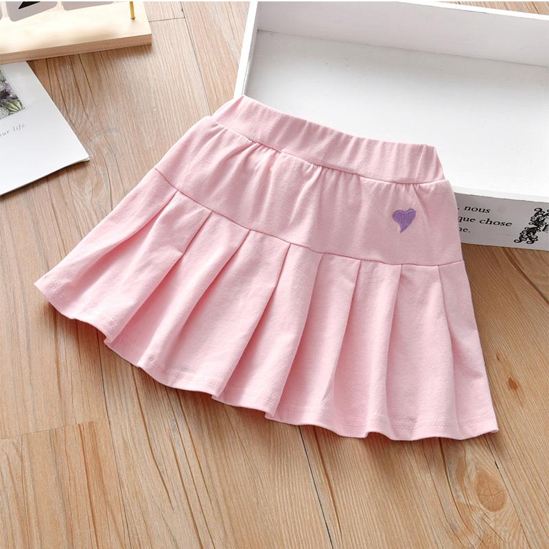 Toddler Girl Heart-shaped Pattern Pleated Skirt - PrettyKid