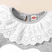 Baby Girl Lace Collar Romper & Polka Dot Pants - PrettyKid