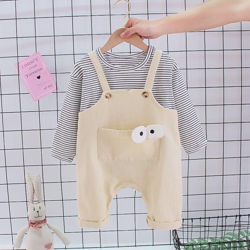 2-piece Striped Sweatshirt & Bib Pants for Toddler Boy Wholesale Children's Clothing - PrettyKid