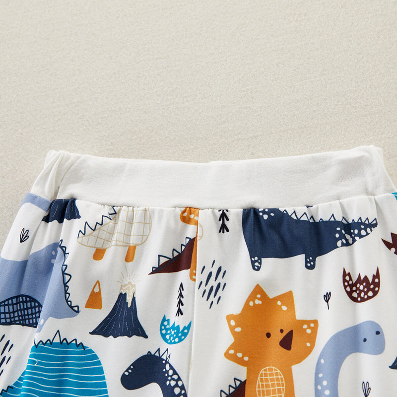 Wholesale Baby Boy Animal Pattern Color-block Hoodie & Pants in Bulk - PrettyKid