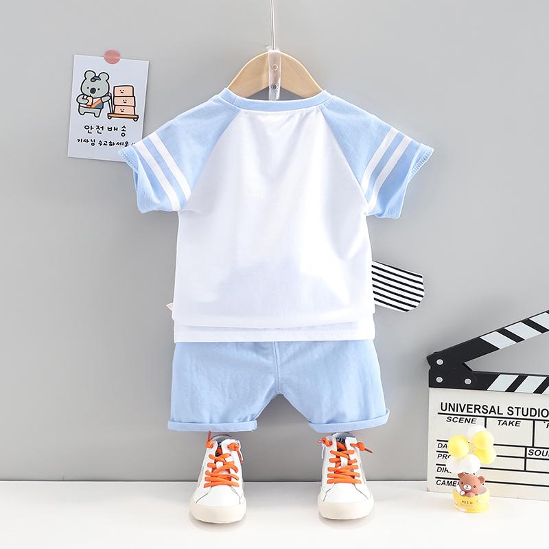Toddler Boy Cartoon Pattern Summer T-Shirt & Shorts Wholesale Children's Clothing - PrettyKid