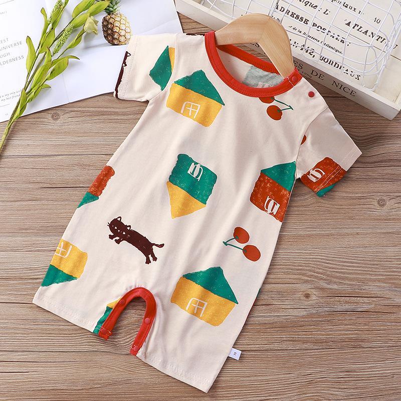 Baby Boy Cartoon Animal Print Romper - PrettyKid