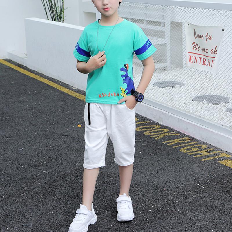 2-piece Cartoon Design T-shirt & Shorts for Boy - PrettyKid