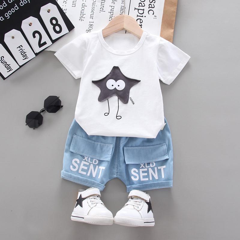 2-piece Pentagram Pattern T-shirt & Shorts for Children Boy - PrettyKid