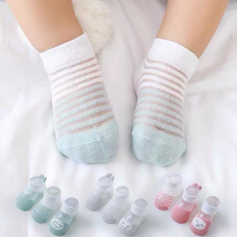 3 Pairs Of Baby Summer Ultra-thin Mesh Breathable Ice Silk Boat Socks Children Socks - PrettyKid
