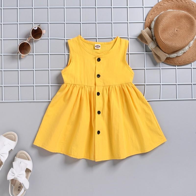 Solid Sleeveless Dress for Toddler Girl Wholesale children's clothing - PrettyKid