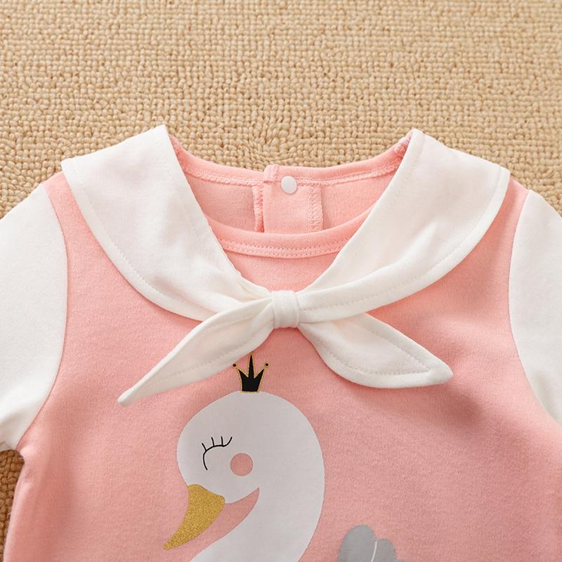 Swan Pattern Jumpsuit for Baby Girl - PrettyKid