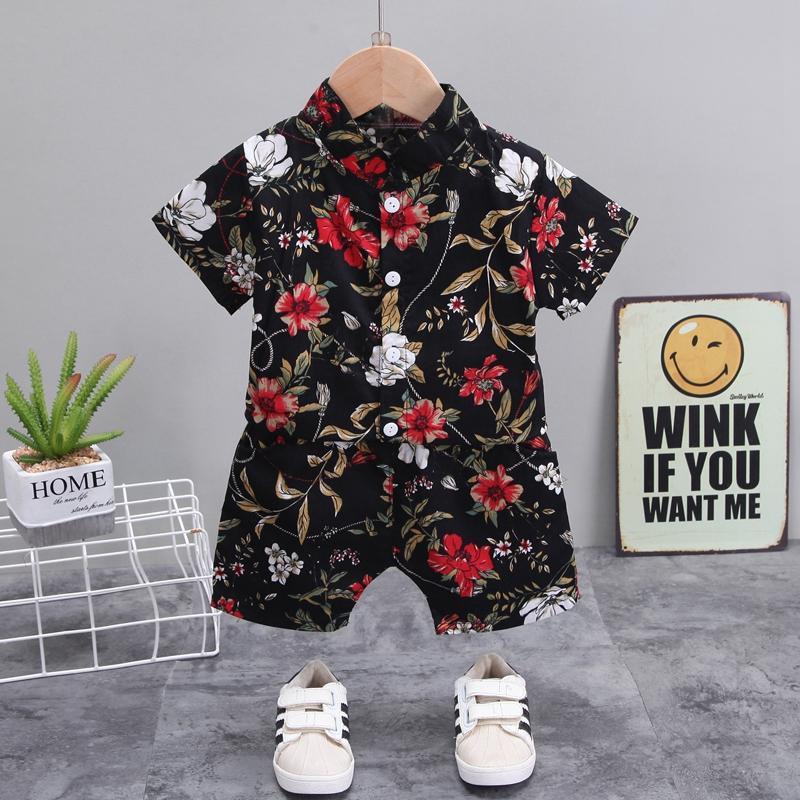 2-piece Floral Short Sleeve Shirt & Floral Shorts for Toddler Boy Children's Clothing - PrettyKid