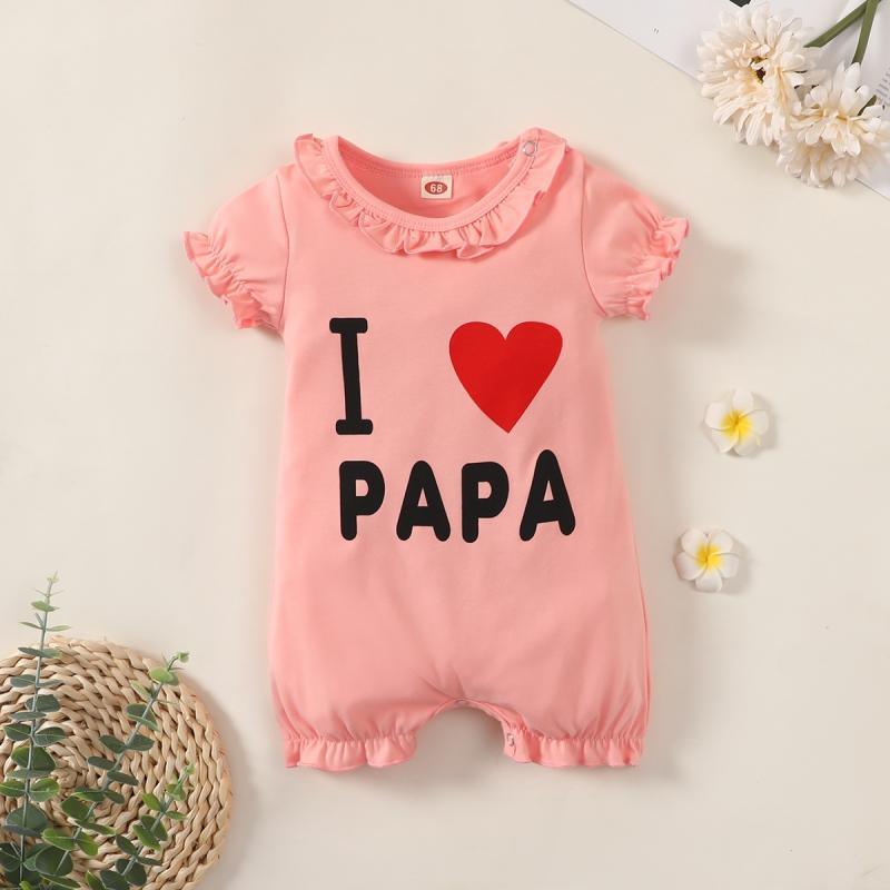 Baby Girl Heart-shaped Pattern Bodysuit - PrettyKid