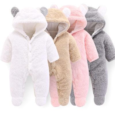 Solid Plush Long-sleeved Jumpsuit Wholesale children's clothing - PrettyKid