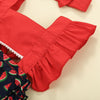 Baby Girl Watermelon Print Ruffle Trim Bodysuit & Headband - PrettyKid
