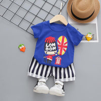 2-piece Cartoon Design T-shirt & Shorts for Children Boy - PrettyKid