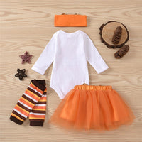 Baby Girls 4-Piece Turkey Day Romper & Tulle Skirt Baby Wholesales - PrettyKid