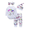 Baby Unisex 4-pcs Unicorn Romper & Pants Baby Clothing Warehouse - PrettyKid