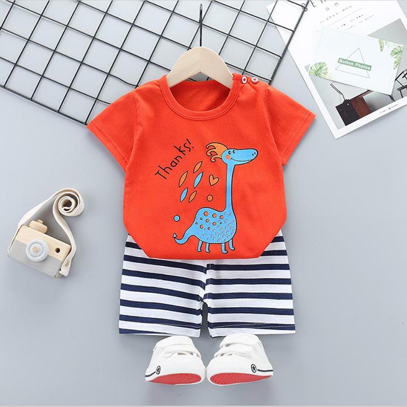 2pcs Cute Prints T-shirt and Pants No Shoes - PrettyKid