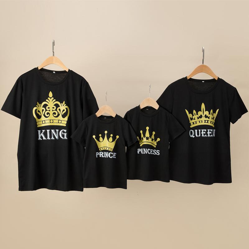 Crown Pattern T-shirt For Whole Family Children's Clothing - PrettyKid