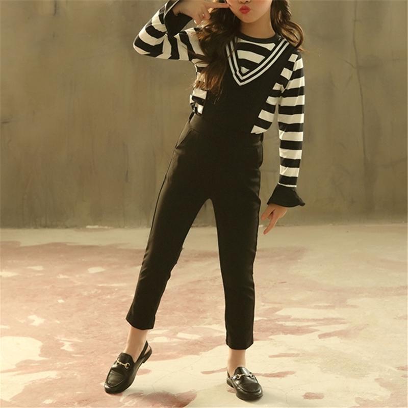 2-piece Striped Top & Overalls for Girl - PrettyKid