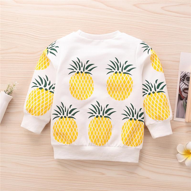 Pineapple Printed Round-neck Sweatshirt - PrettyKid
