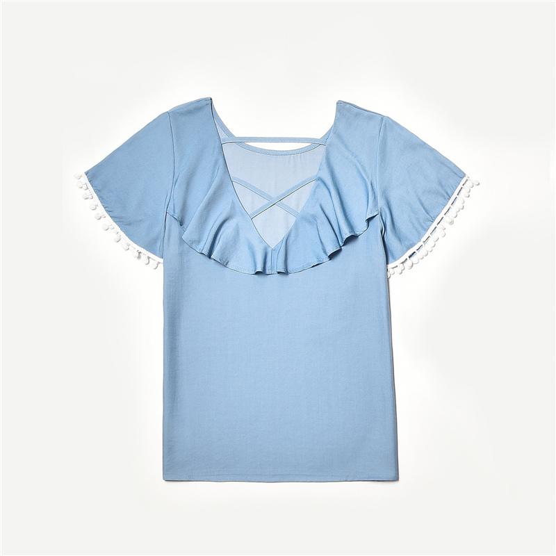 Lace Tassl T-shirt Mother Baby Clothes - PrettyKid