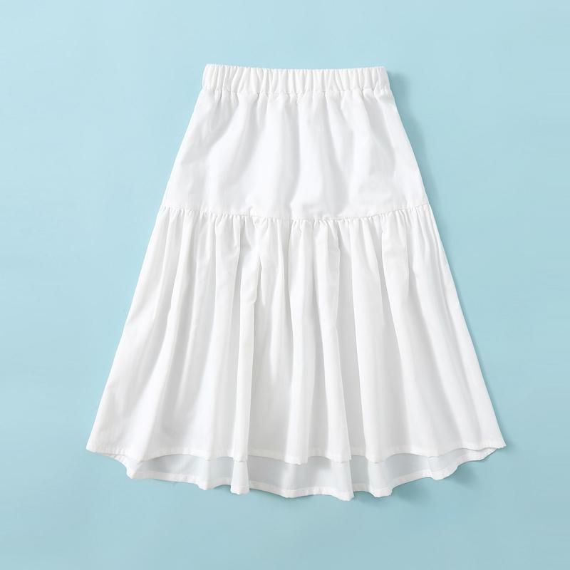 Girl Solid Color Tiered Skirt - PrettyKid