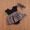 Baby Girl 2pcs Leopard Print Bodysuit & Headband - PrettyKid