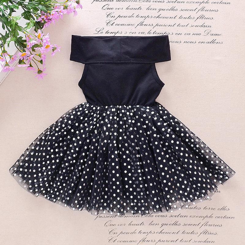 Trendy Stars Print One Shoulder Mesh Dress Children's Clothing - PrettyKid