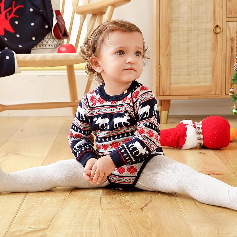Long Sleeve Christmas Fawn Bodysuit for Baby - PrettyKid