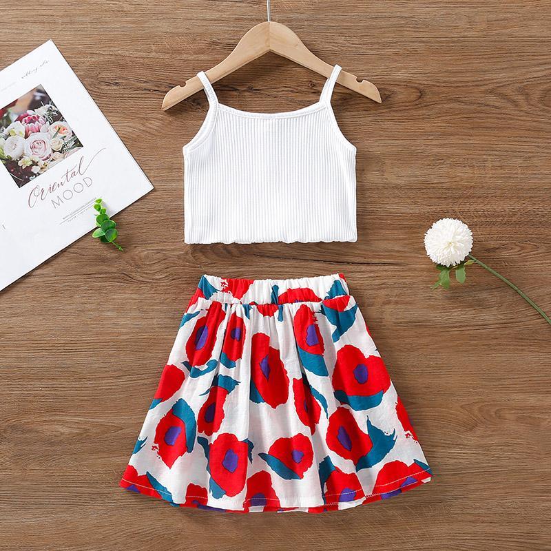 Toddler Girl Cami Top & Floral Skirt - PrettyKid