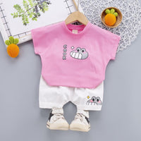 2-piece Cartoon Pattern T-shirt & Shorts for Toddler Girl - PrettyKid