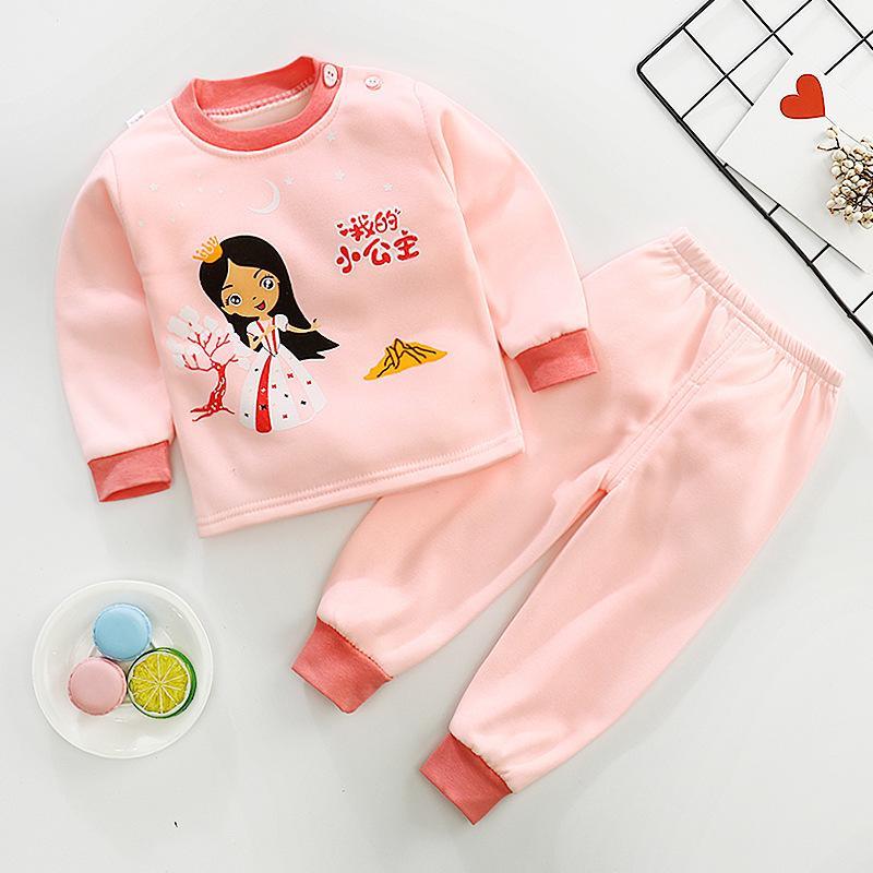 Cute Cartoon Rabbit Thick Fleece-lined Pajamas Sleepwear Set - PrettyKid