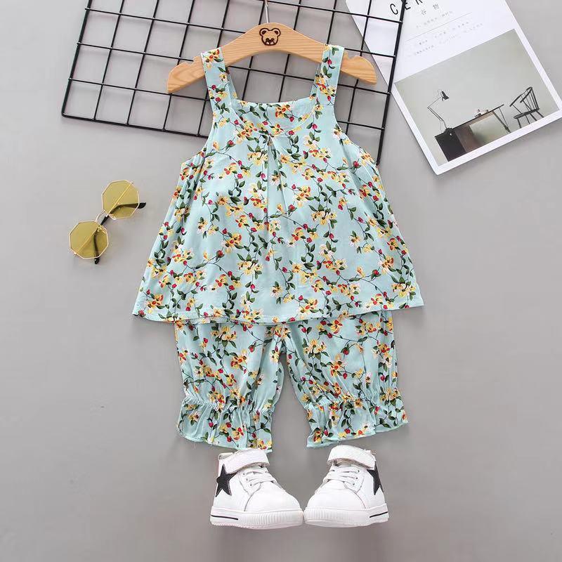 Toddler Girl Small Pattern Sling Set Wholesale Children's Clothing - PrettyKid