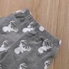 3-piece Letter Long-sleeve Bodysuit, Deer Printed Pants with Hat - PrettyKid