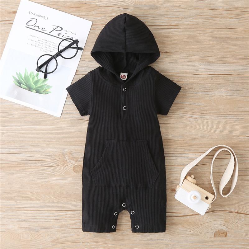 Cotton Solid Hooded Bodysuit Wholesale children's clothing - PrettyKid