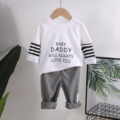 2-piece Letter Pattern T-shirt & Pants for Toddler Boy Children's Clothing - PrettyKid