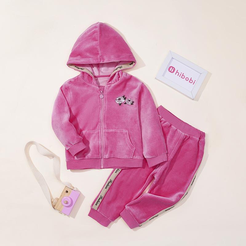 2-piece Velvet Hoodie & Pants for Toddler Girl - PrettyKid
