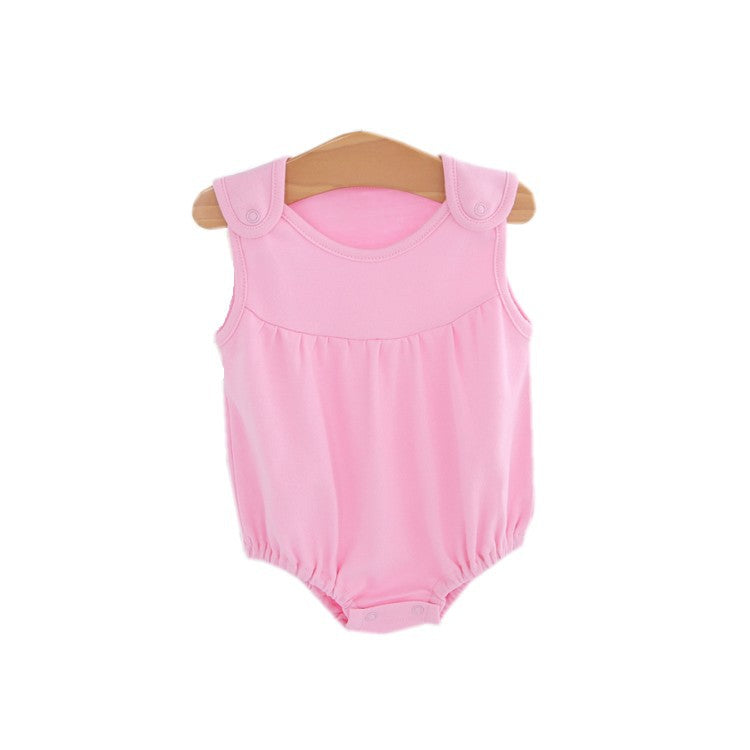 0-24M Solid Color Sleeveless Bottoming Triangle Romper Wholesale Baby Clothes - PrettyKid