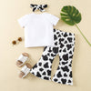 9M-4Y Toddler Girls Clothes Sets Letter Cow Print T-Shirts & Flared Pants Wholesale Sunny Girl Clothing - PrettyKid
